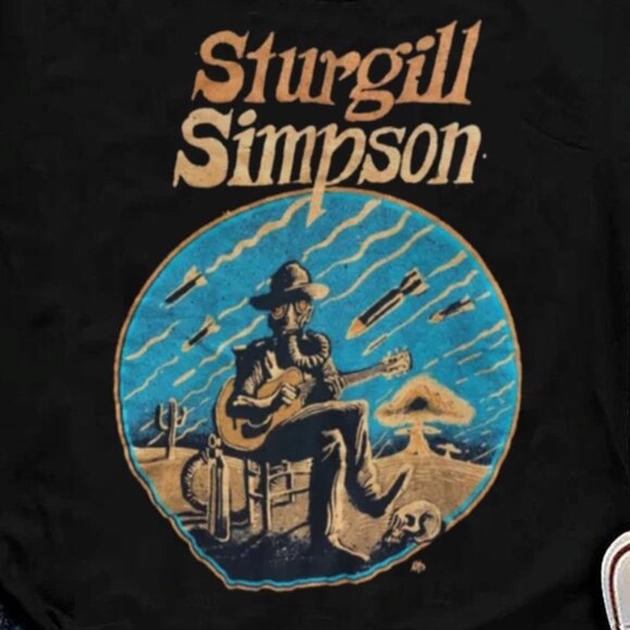 Sturgill Simpson Bedrucktes Schwarzes Shirt 166 - Picture 2 of 5